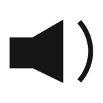Icon of a speaker at low volume, representing Briggs & Stratton's Quiet Power Technology for quieter mowing
